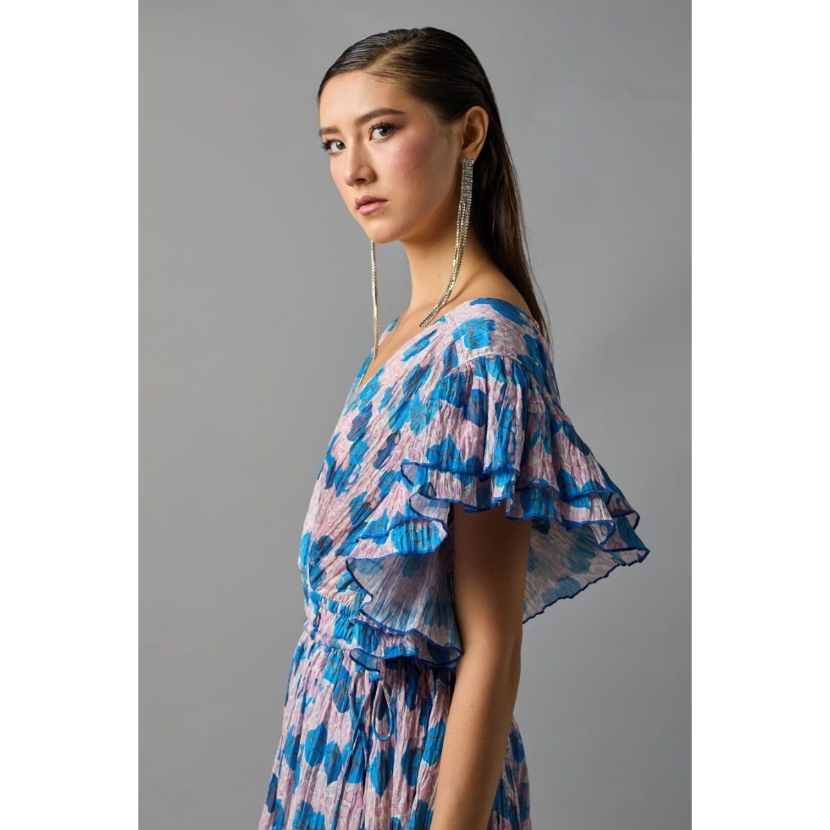 Hope for Flowers Goddess Dress Blue Dufy Leaves
