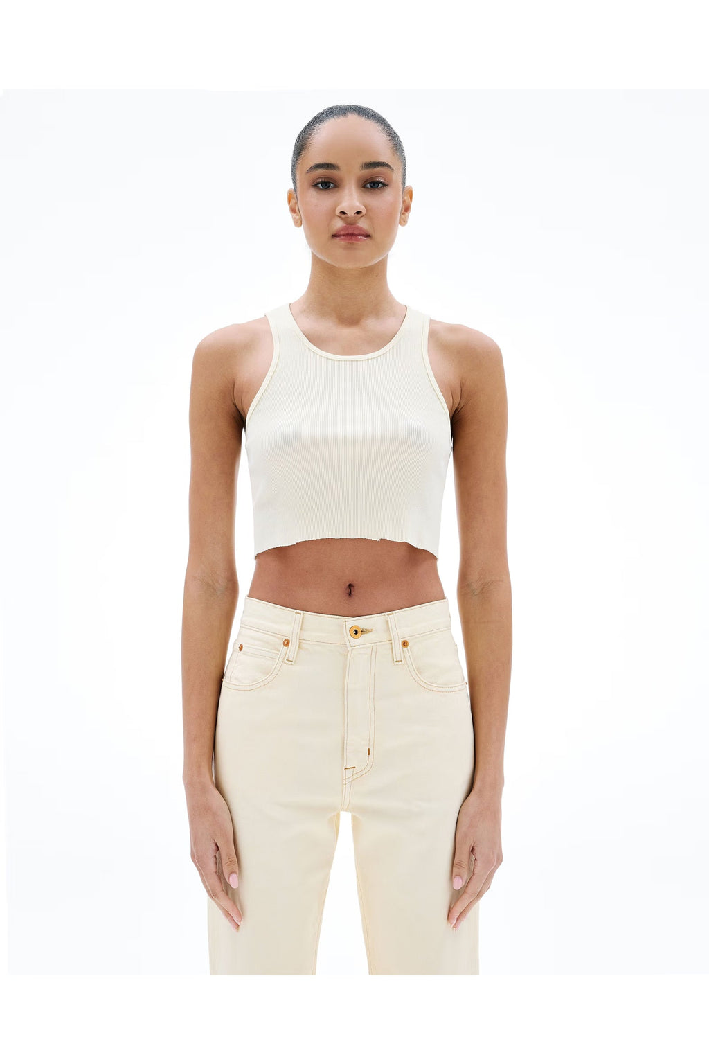 Cropped Rib Tank SLVRLAKE
