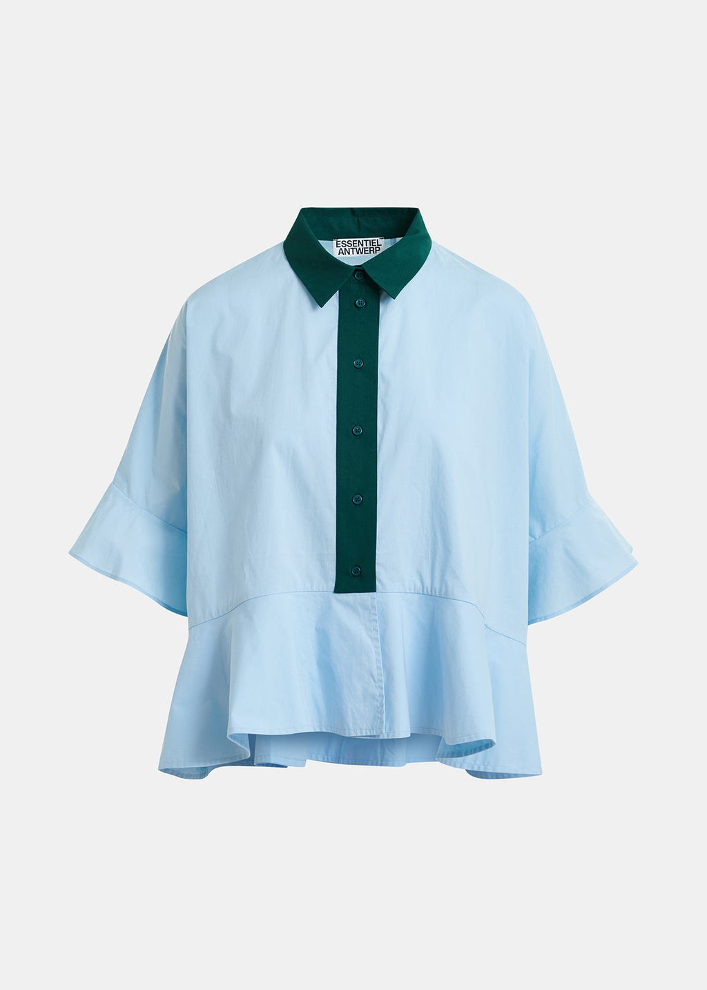 KAYLEE PEPLUM RUFFLE SHIRT ESSENTIEL ANTWERP