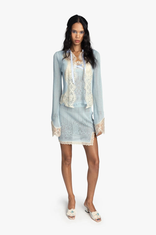 Lingerie Lace Skirt Sky Blue Anna Sui