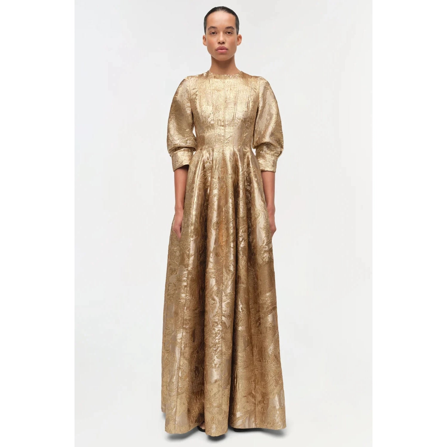 Claravelle Metallic Jacquard Gown Simkhai