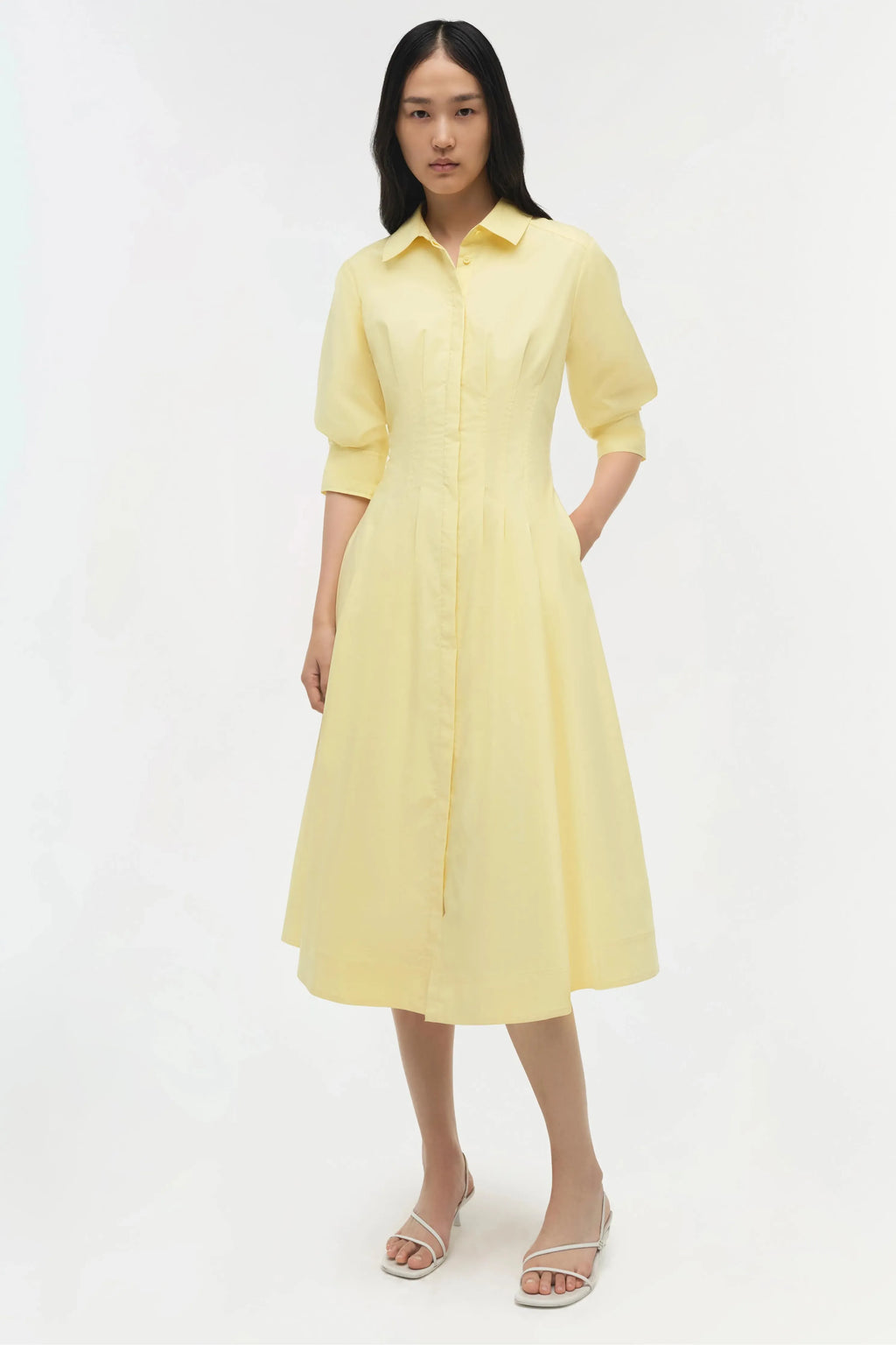 Jazz Pintuck Midi Dress Simkhai