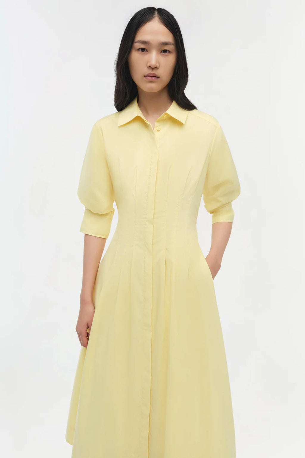 Jazz Pintuck Midi Dress Simkhai