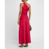 Faithfull the Brand Laureles One-Shoulder Ruched Dress Raspberry