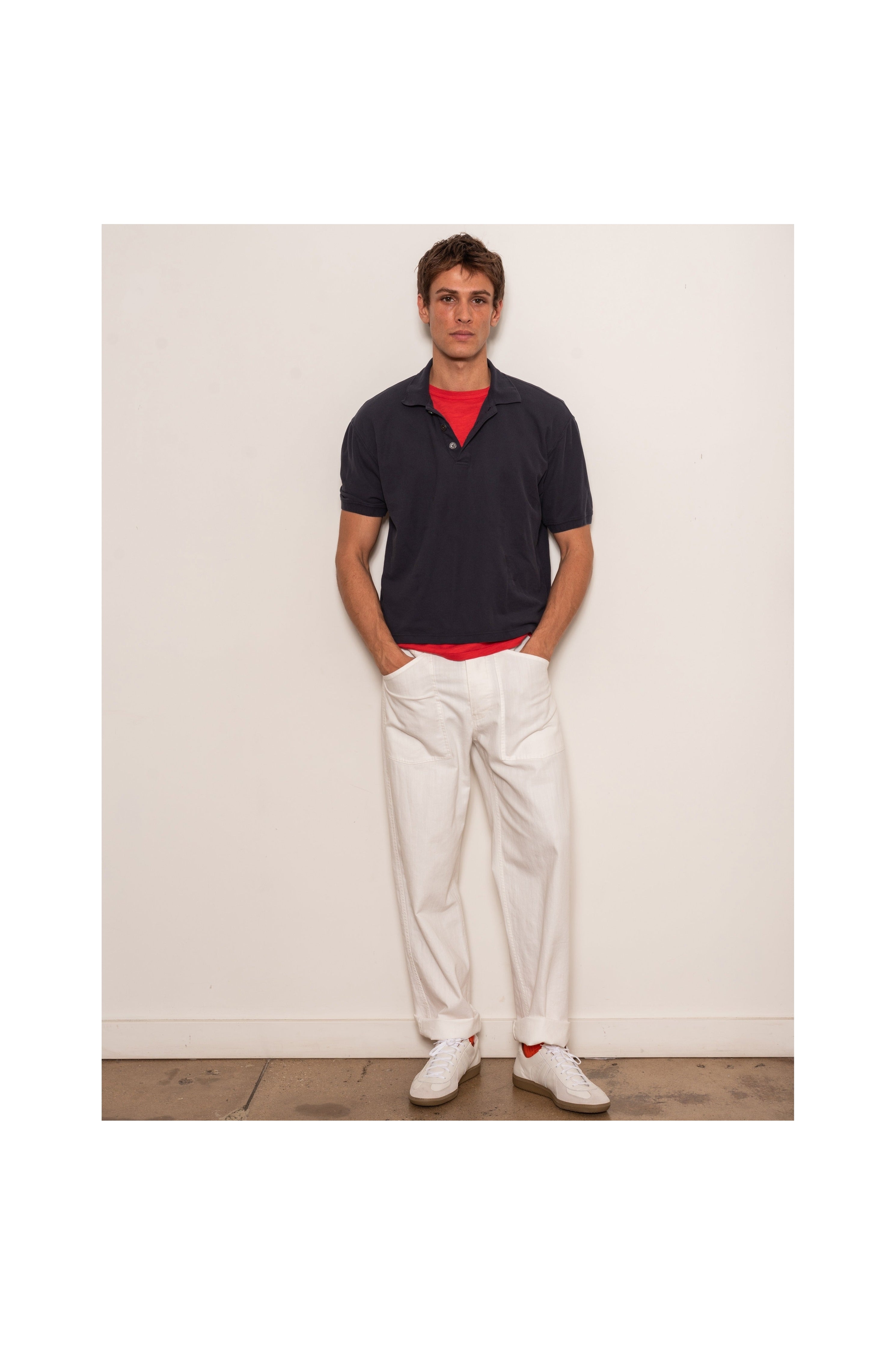 Garment Dyed Polo in Pique Cotton Alex Mill