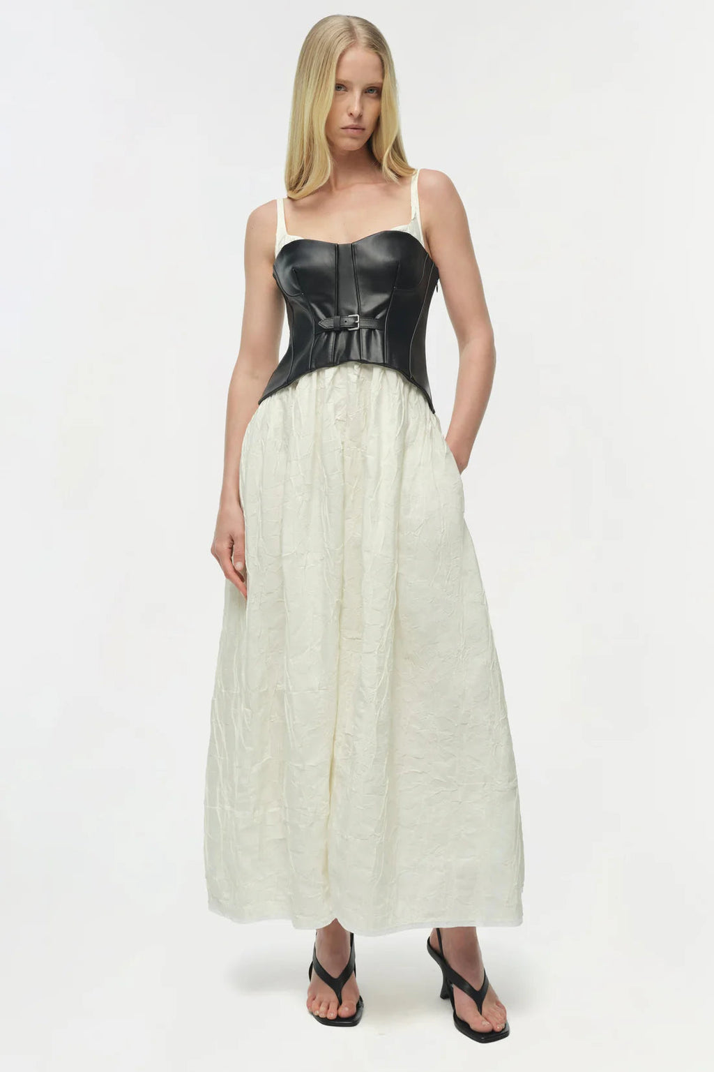 Cortland Belted Bustier Midi Dress Simkhai