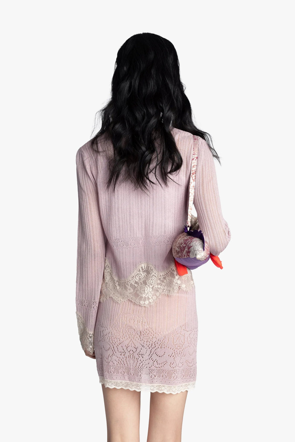 Lingerie Lace Knit Cardigan - Blush Anna Sui