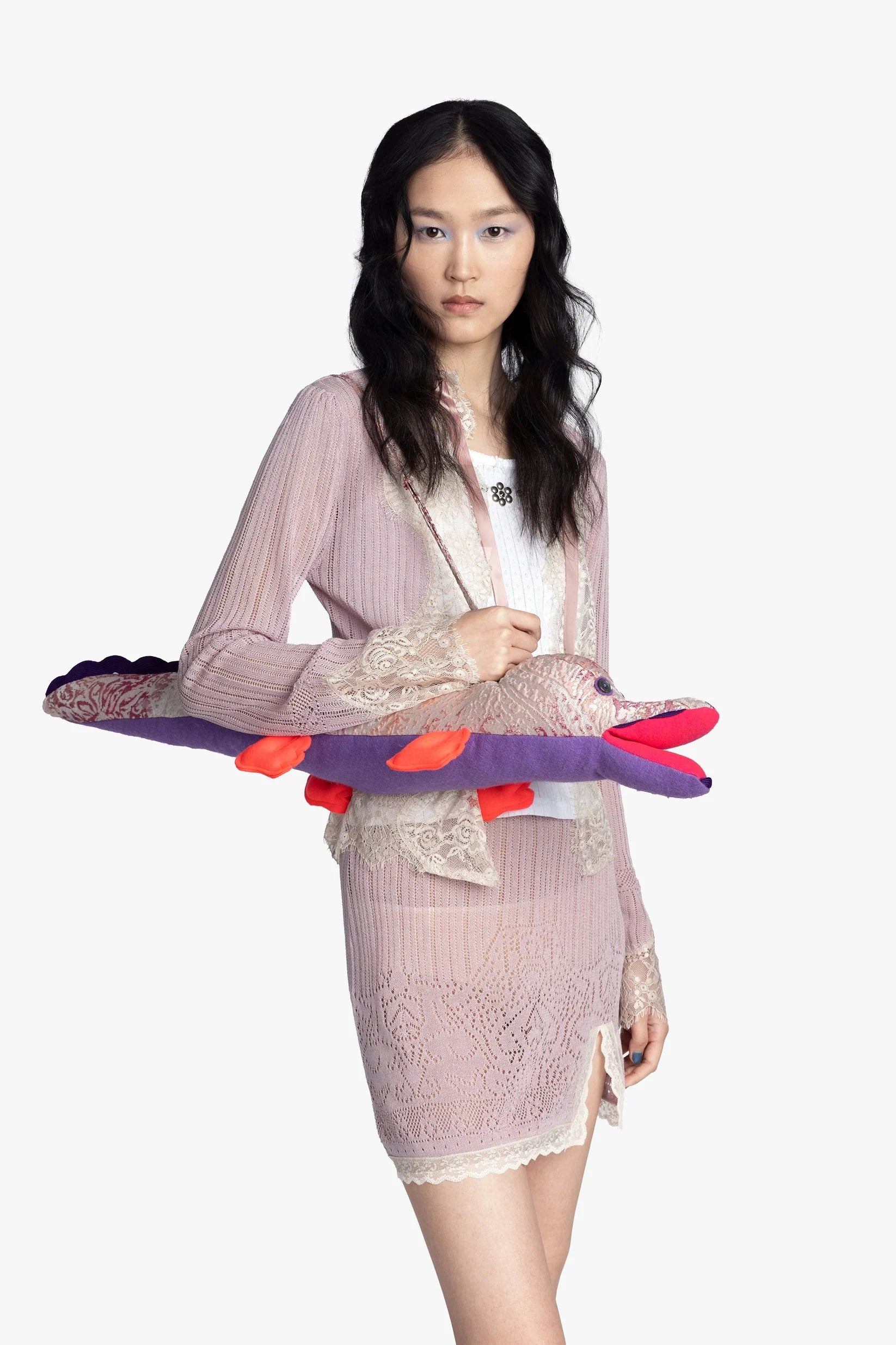 Lingerie Lace Knit Cardigan - Blush Anna Sui