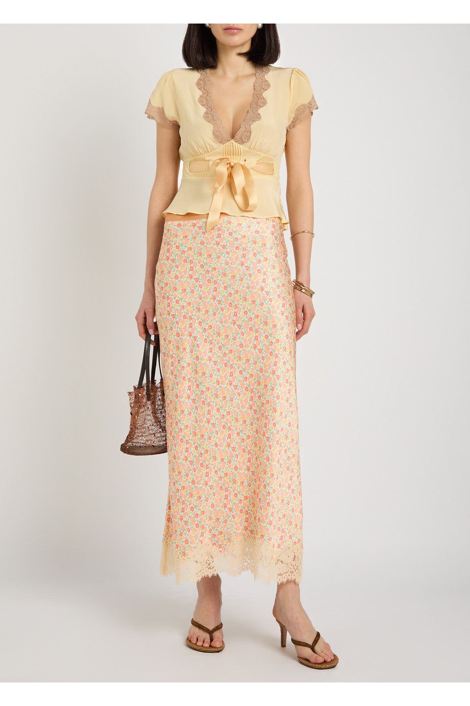 Matilde Skirt Katie Floral Cream RIXO