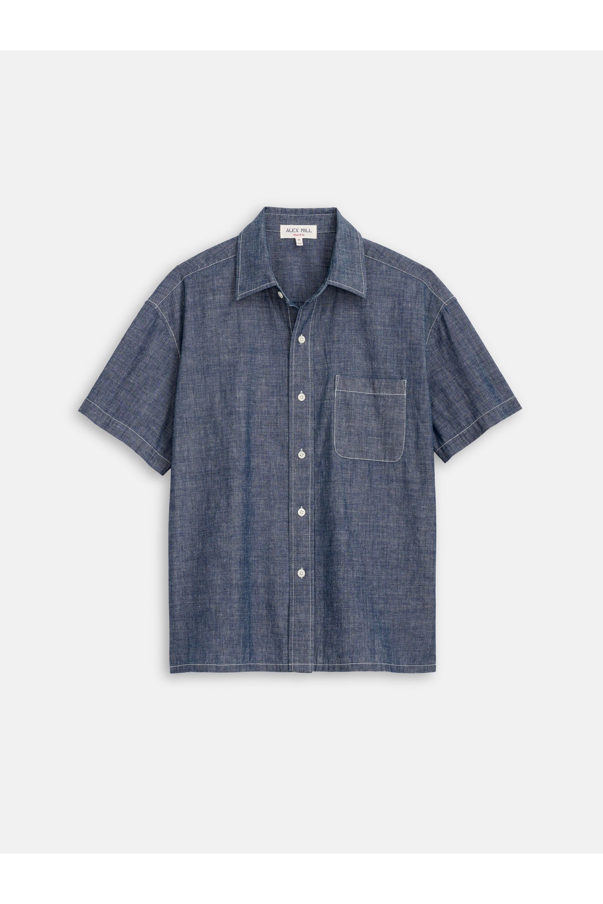 Alex Ss Shirt In Chambray Alex Mill