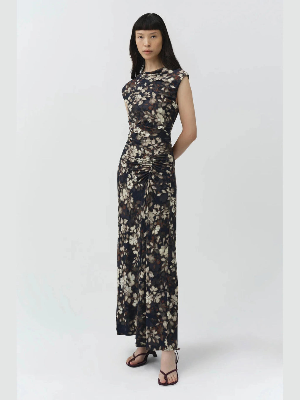 Acacia Draped Jersey Midi Dress Simkhai