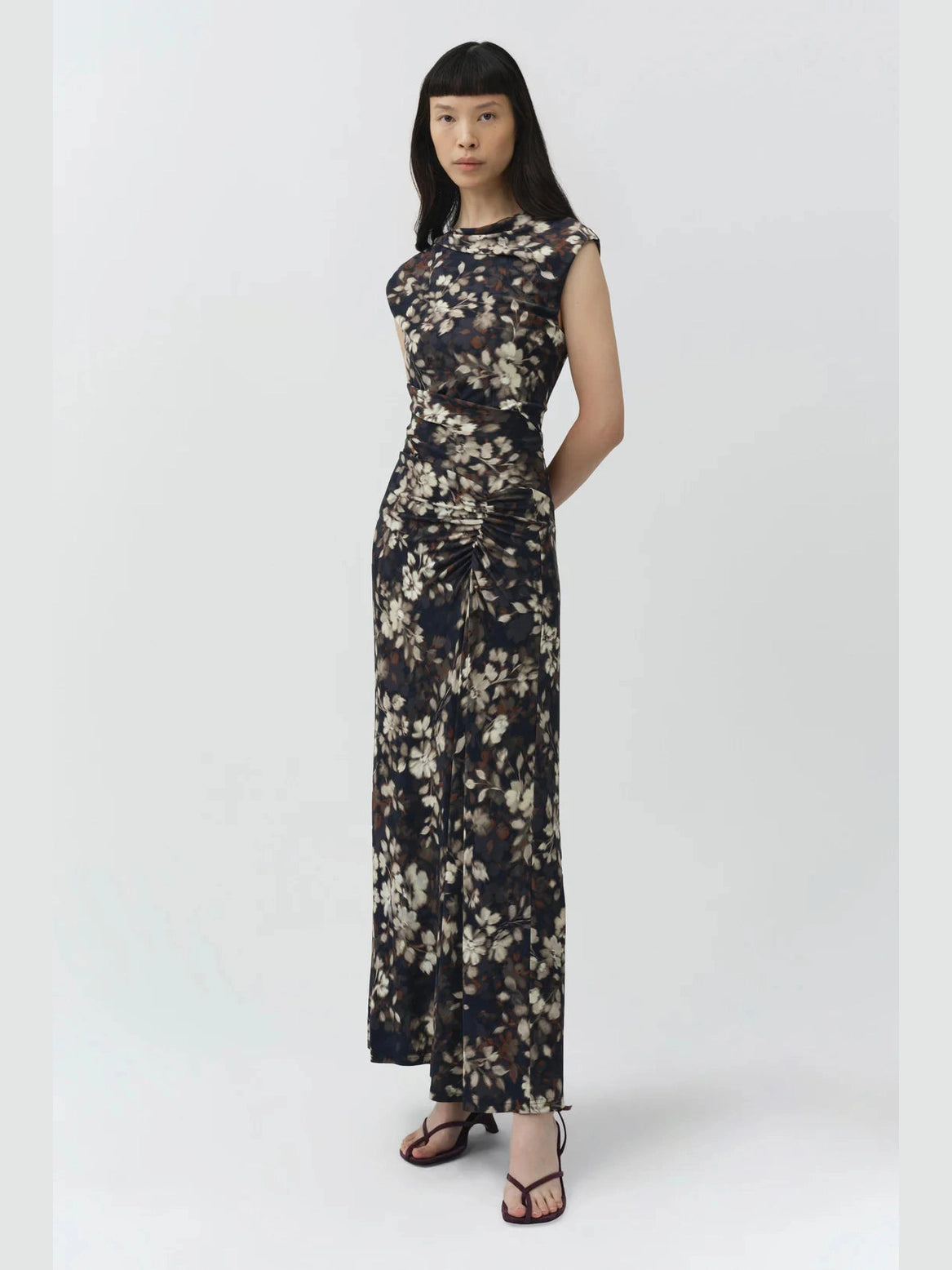 Acacia Draped Jersey Midi Dress Simkhai