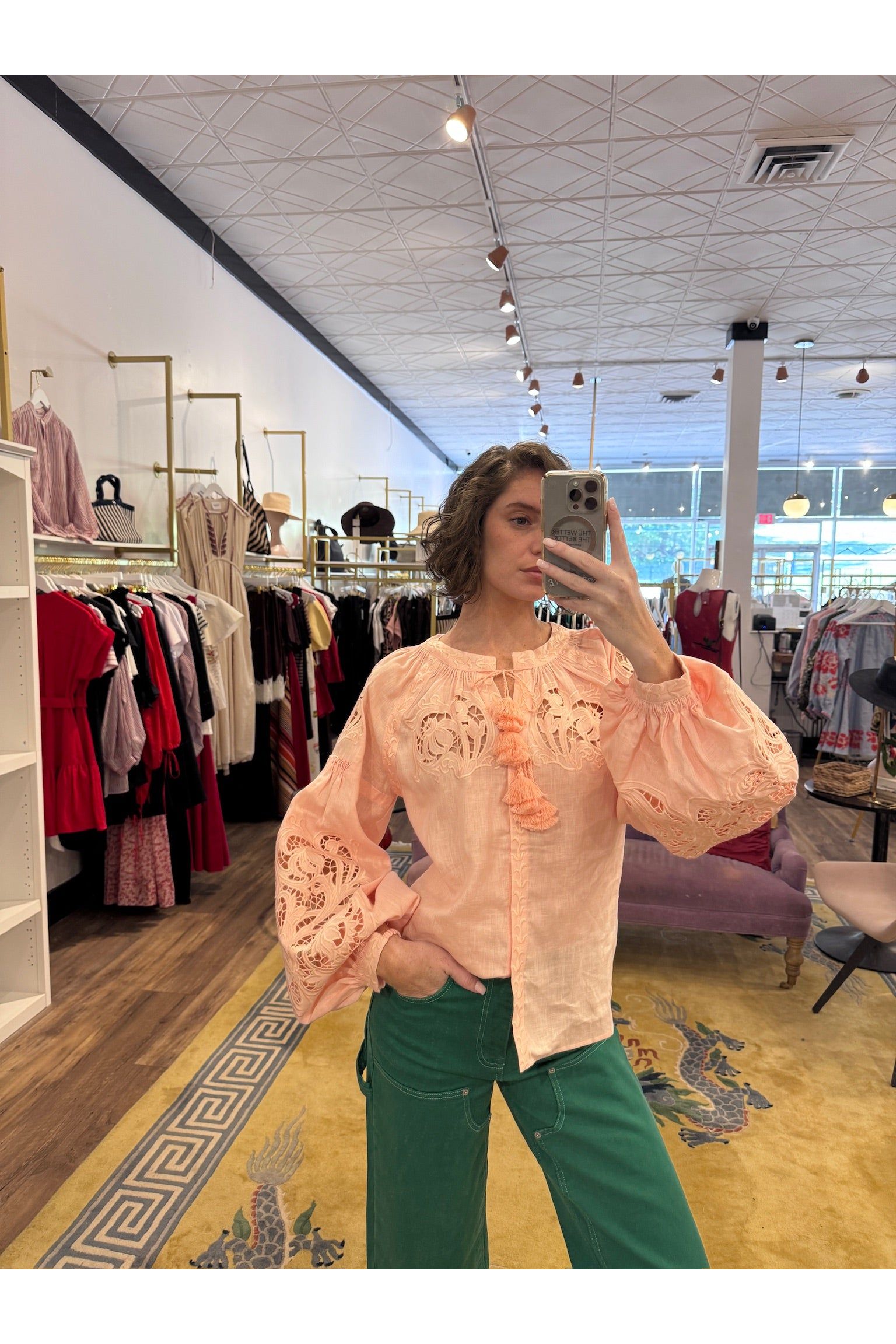 Lily Richelieu Peachy Pink Blouse Annabo