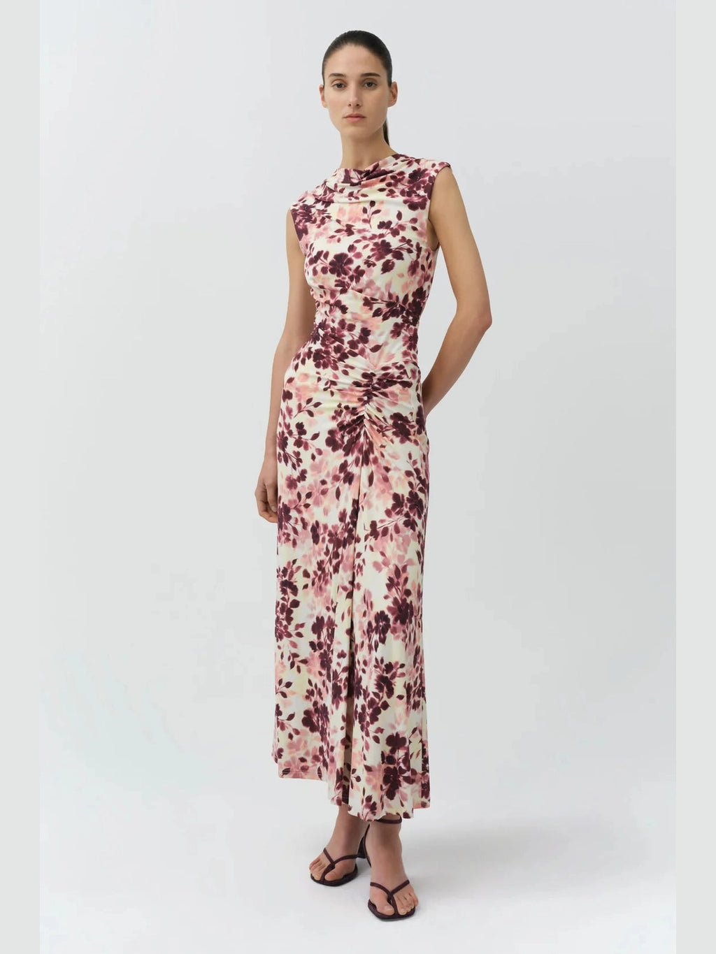 Acacia Draped Jersey Midi Dress Simkhai