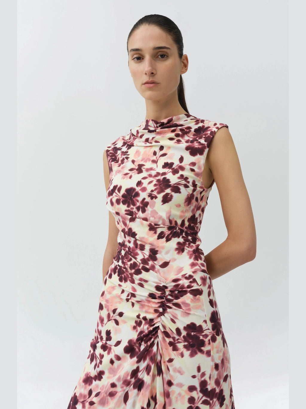 Acacia Draped Jersey Midi Dress Simkhai