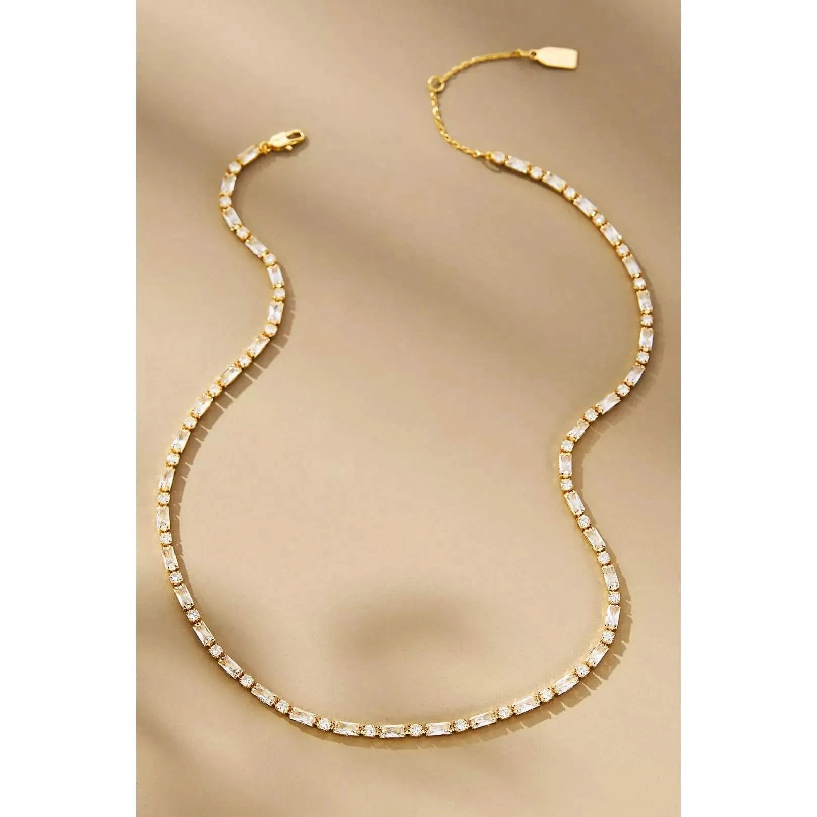 Jackie Mack Alpha Tennis Necklace Gold - Primm's