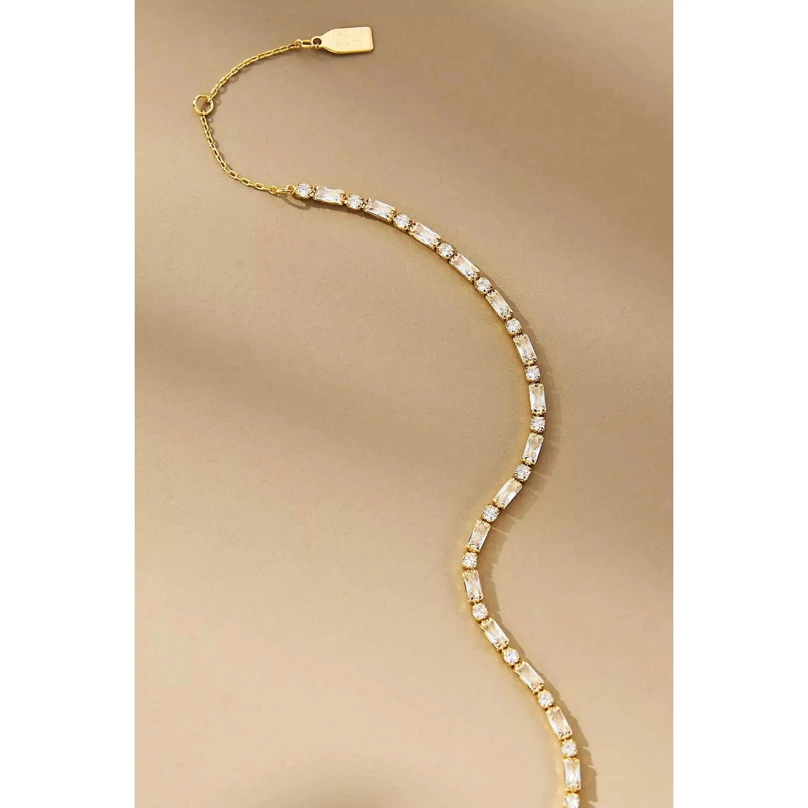 Jackie Mack Alpha Tennis Necklace Gold - Primm's