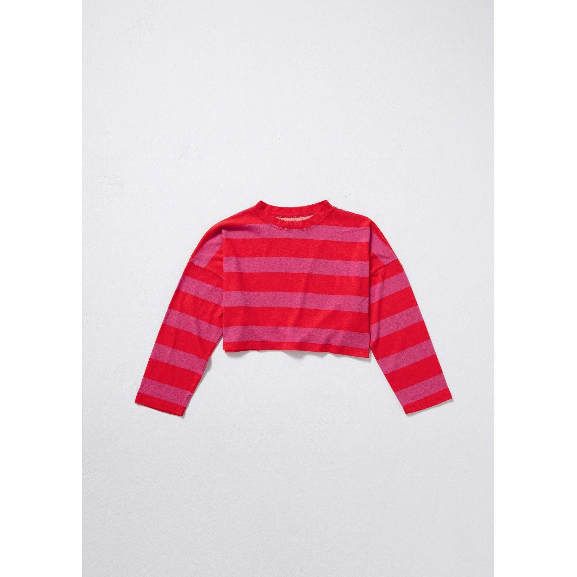 ASKK NY CROPPED LONG SLEEVE TEE STRIPE