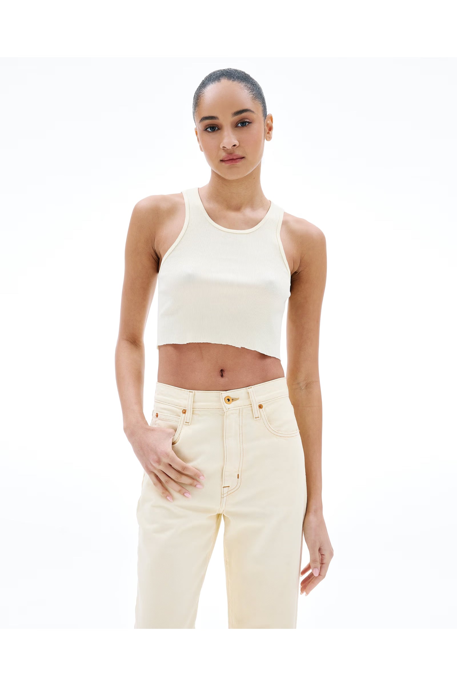 Cropped Rib Tank SLVRLAKE