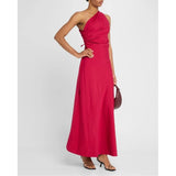 Faithfull the Brand Laureles One-Shoulder Ruched Dress Raspberry