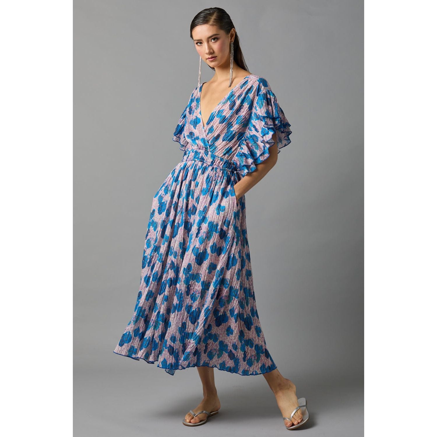 Hope for Flowers Goddess Dress Blue Dufy Leaves