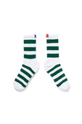 The Women's Striped Sock - White/Green Kule
