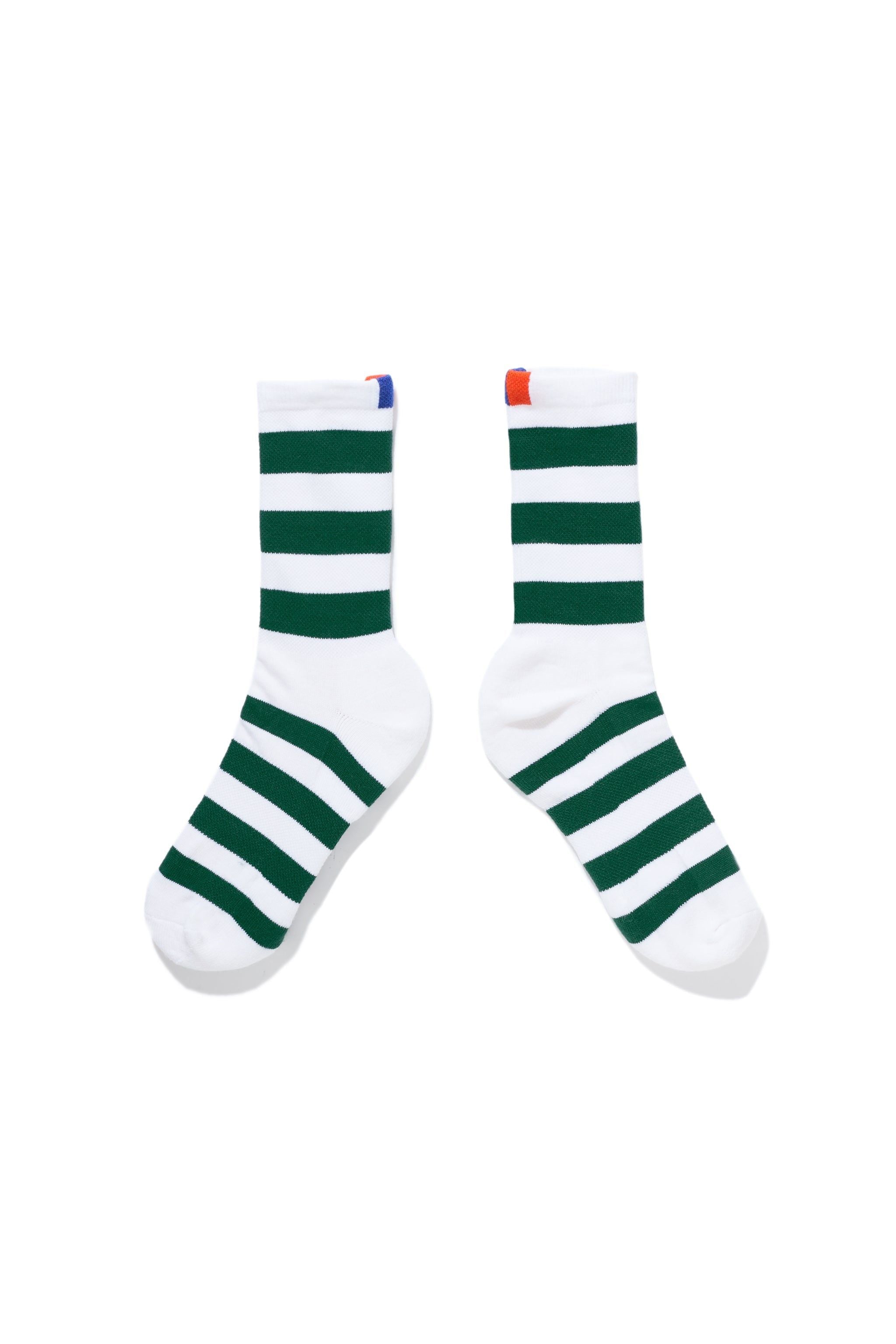 The Women's Striped Sock - White/Green Kule