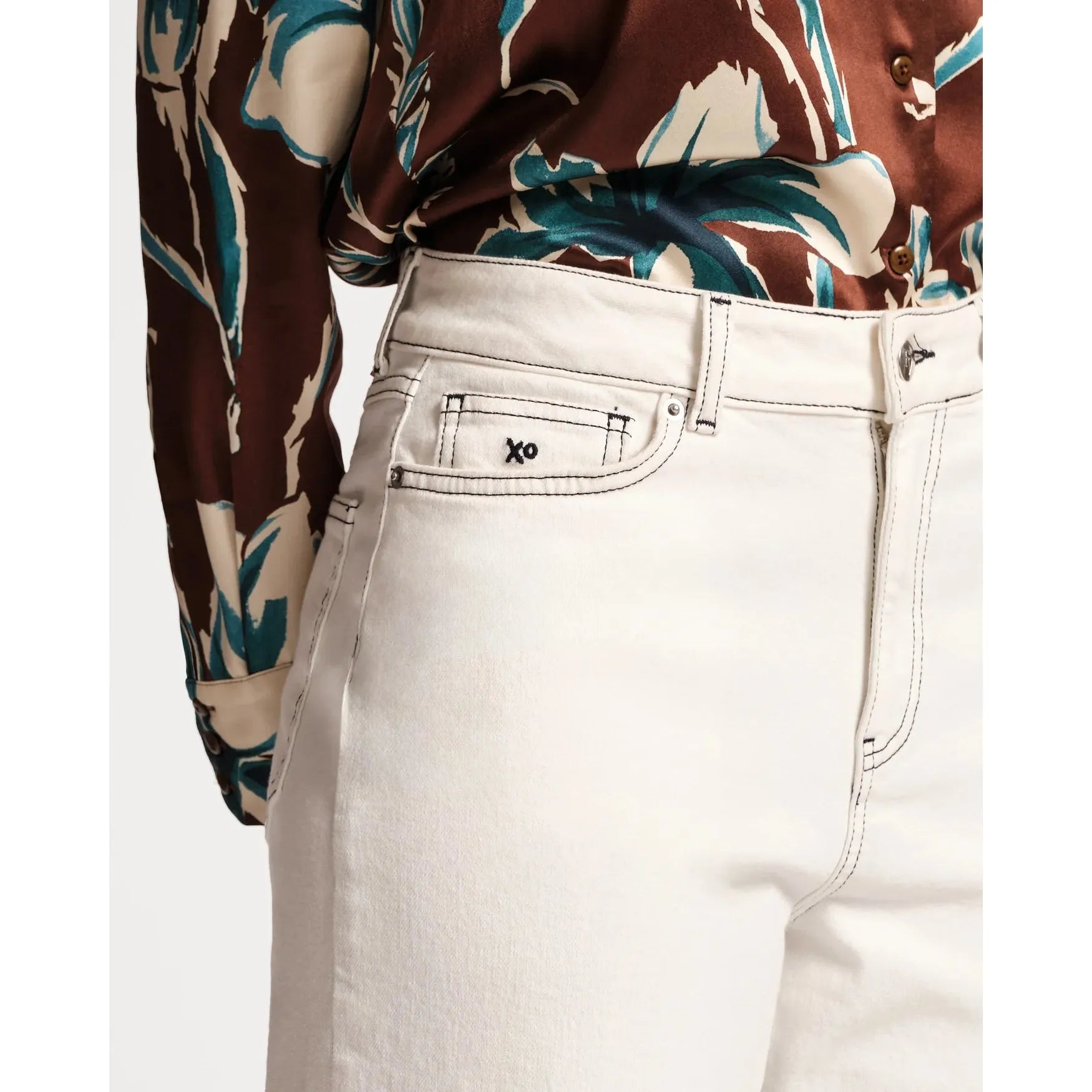 Black Frances Valentine Ace Jean Stretch Denim White