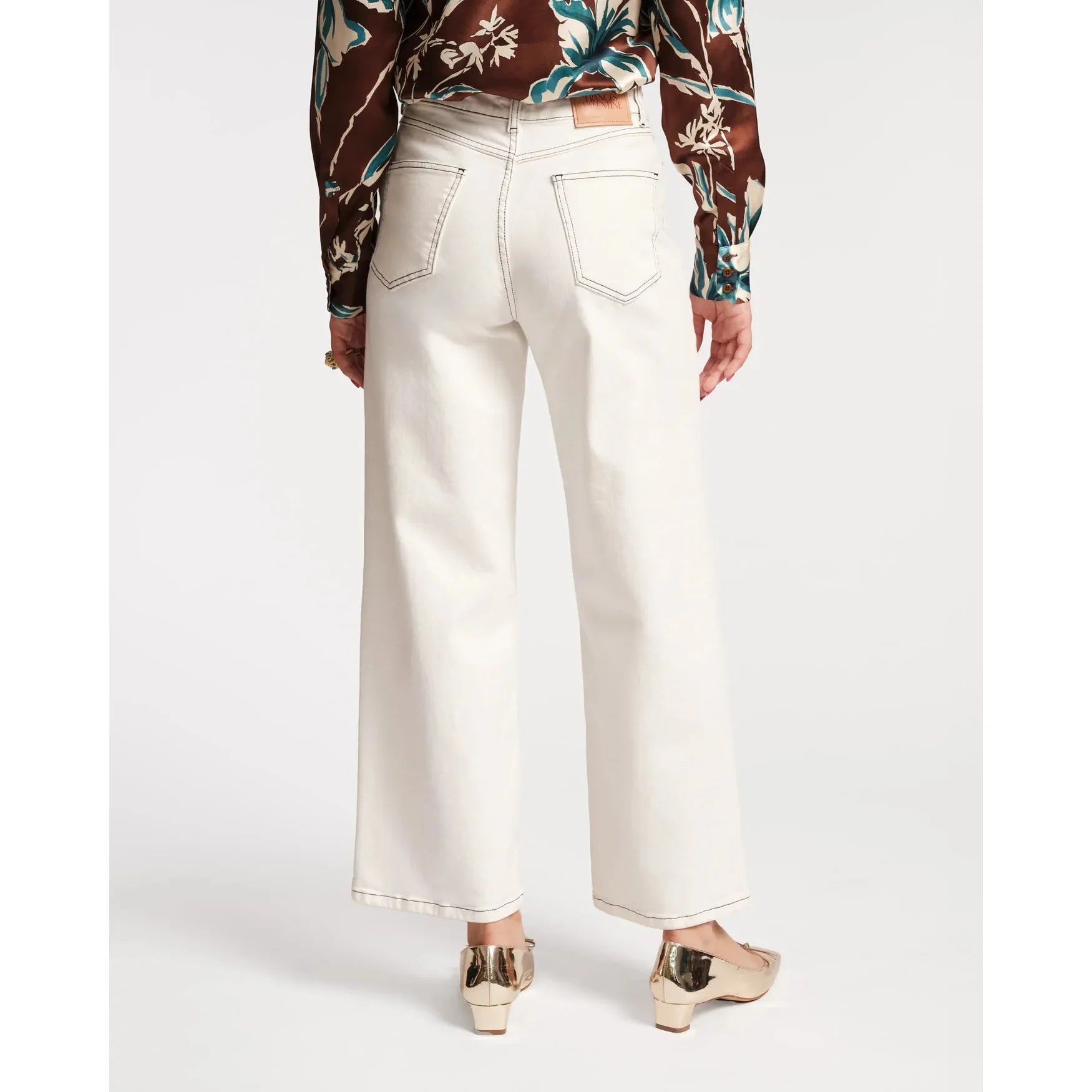 Beige Frances Valentine Ace Jean Stretch Denim White