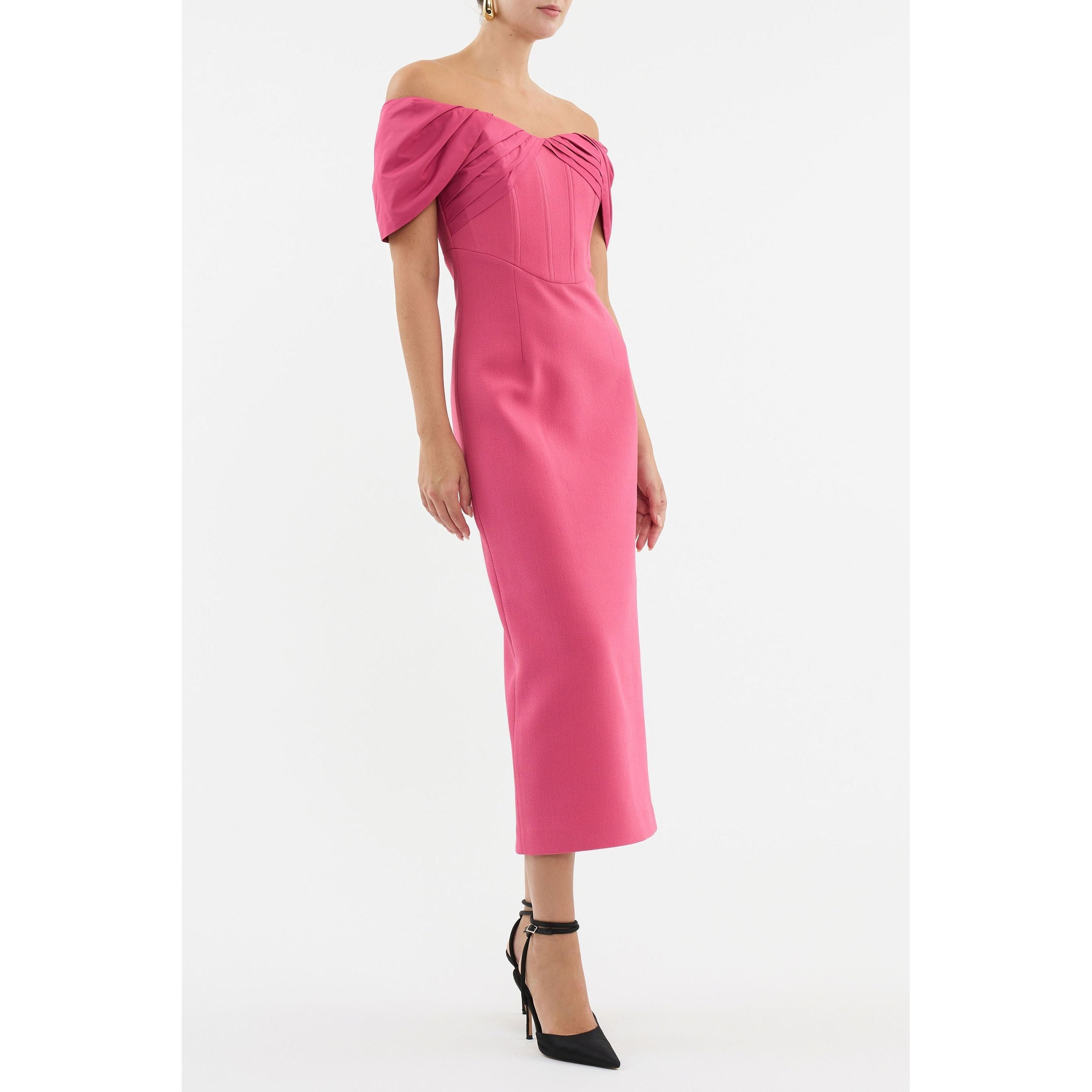 Rebecca Vallance Anais Off Shoulder Midi Dress