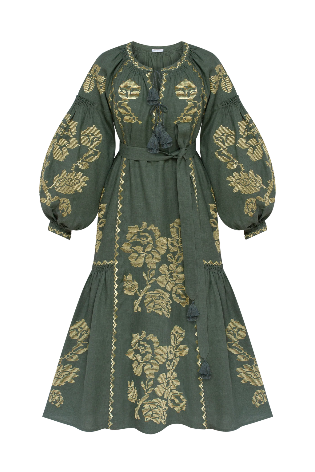 Elysian Garden Linen Midi Dress Annabo