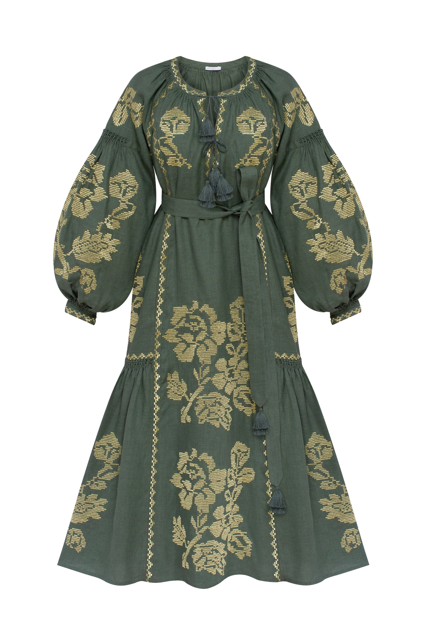 Elysian Garden Linen Midi Dress Annabo