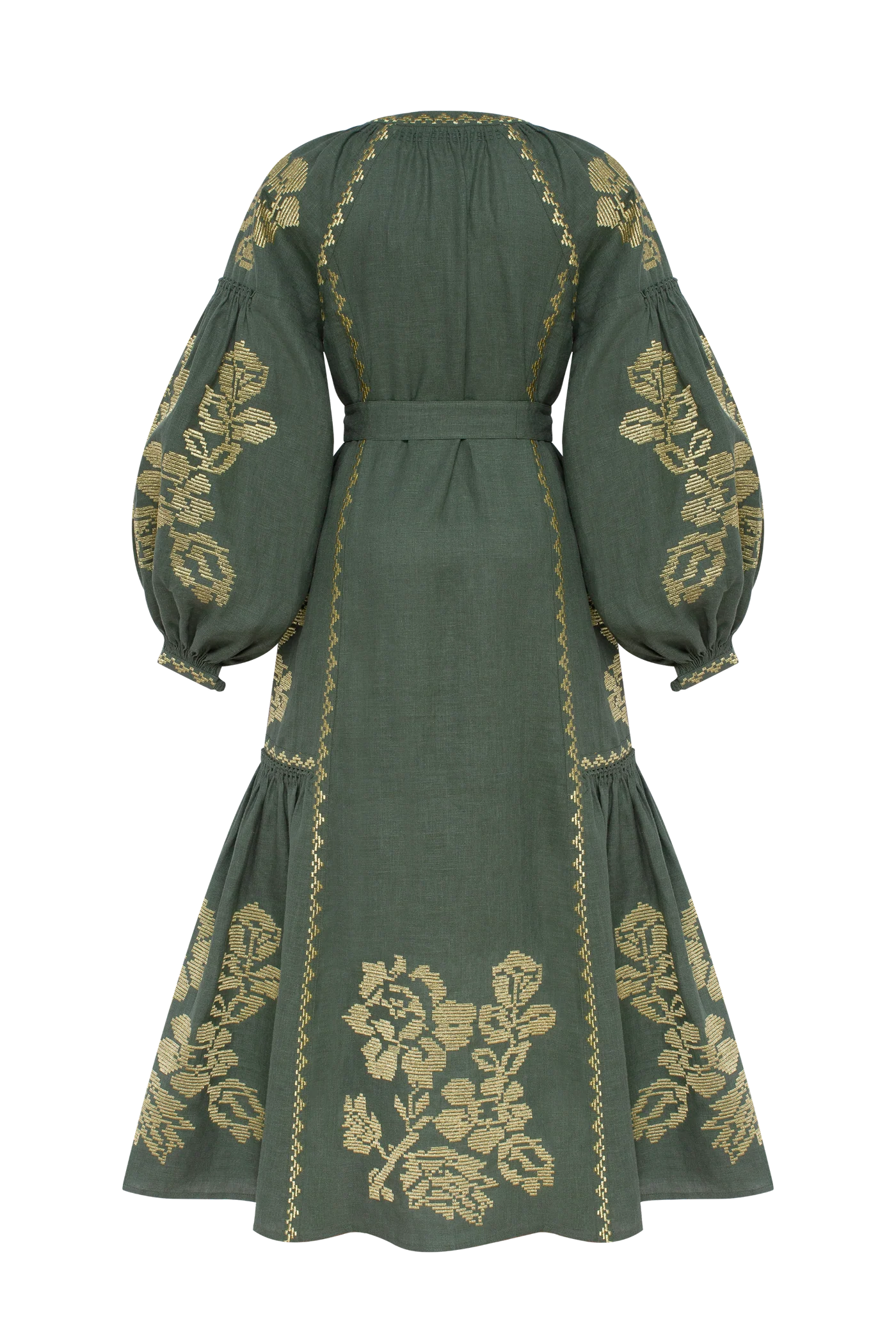 Elysian Garden Linen Midi Dress Annabo