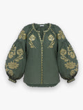 Elysian Garden Linen Blouse Annabo