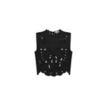 Celestial Garden Sleeveless Crop Top Black Annabo