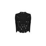 Celestial Garden Sleeveless Crop Top Black Annabo