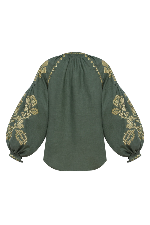 Elysian Garden Linen Blouse Annabo