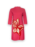 Annie Dress Fringed Tulip Merino Wool Blend Pink/Multi Frances Valentine