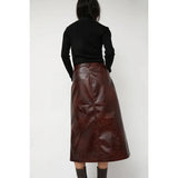 Aimee Skirt in Brown Crackle