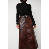 Aimee Skirt in Brown Crackle
