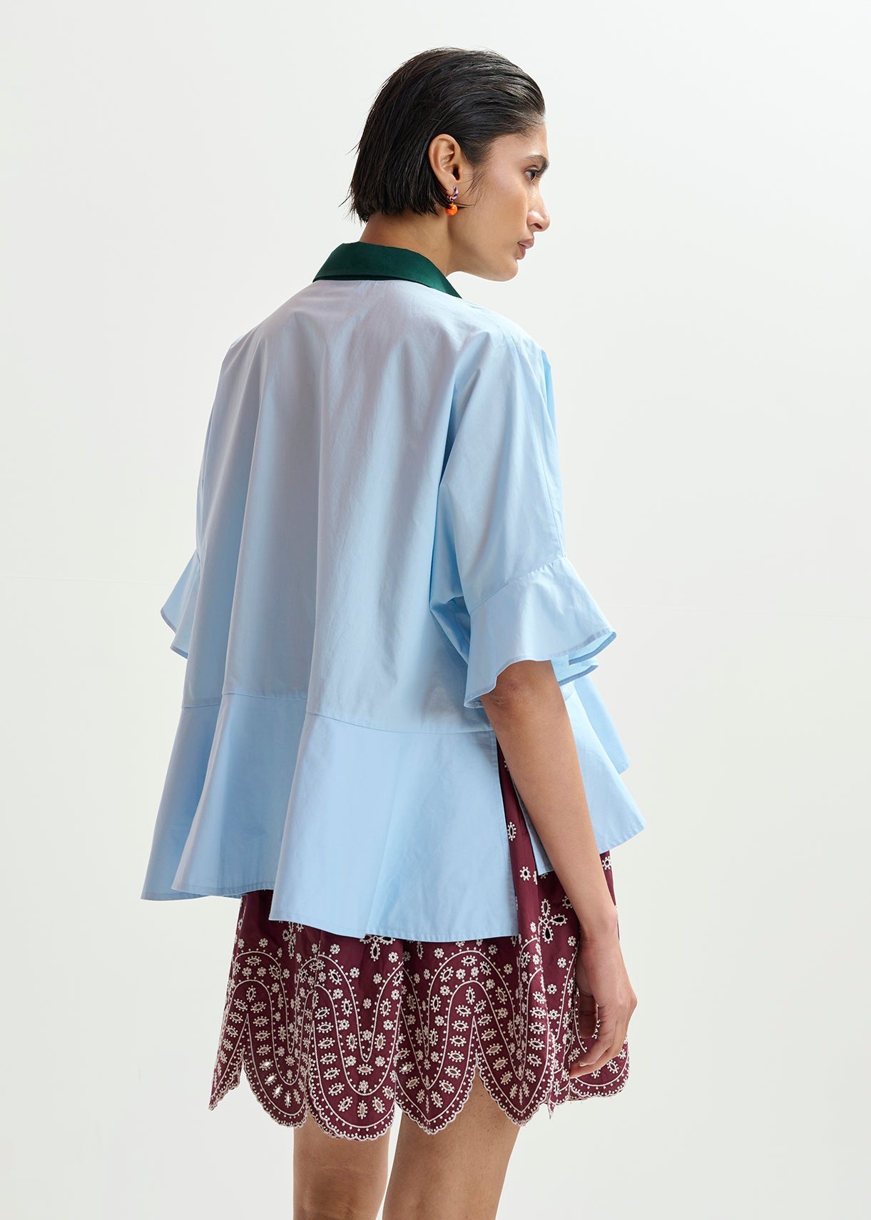 KAYLEE PEPLUM RUFFLE SHIRT ESSENTIEL ANTWERP