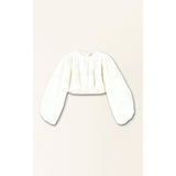 Seashell Mirth Andaman Bubble Top in White Marine Eyelet
