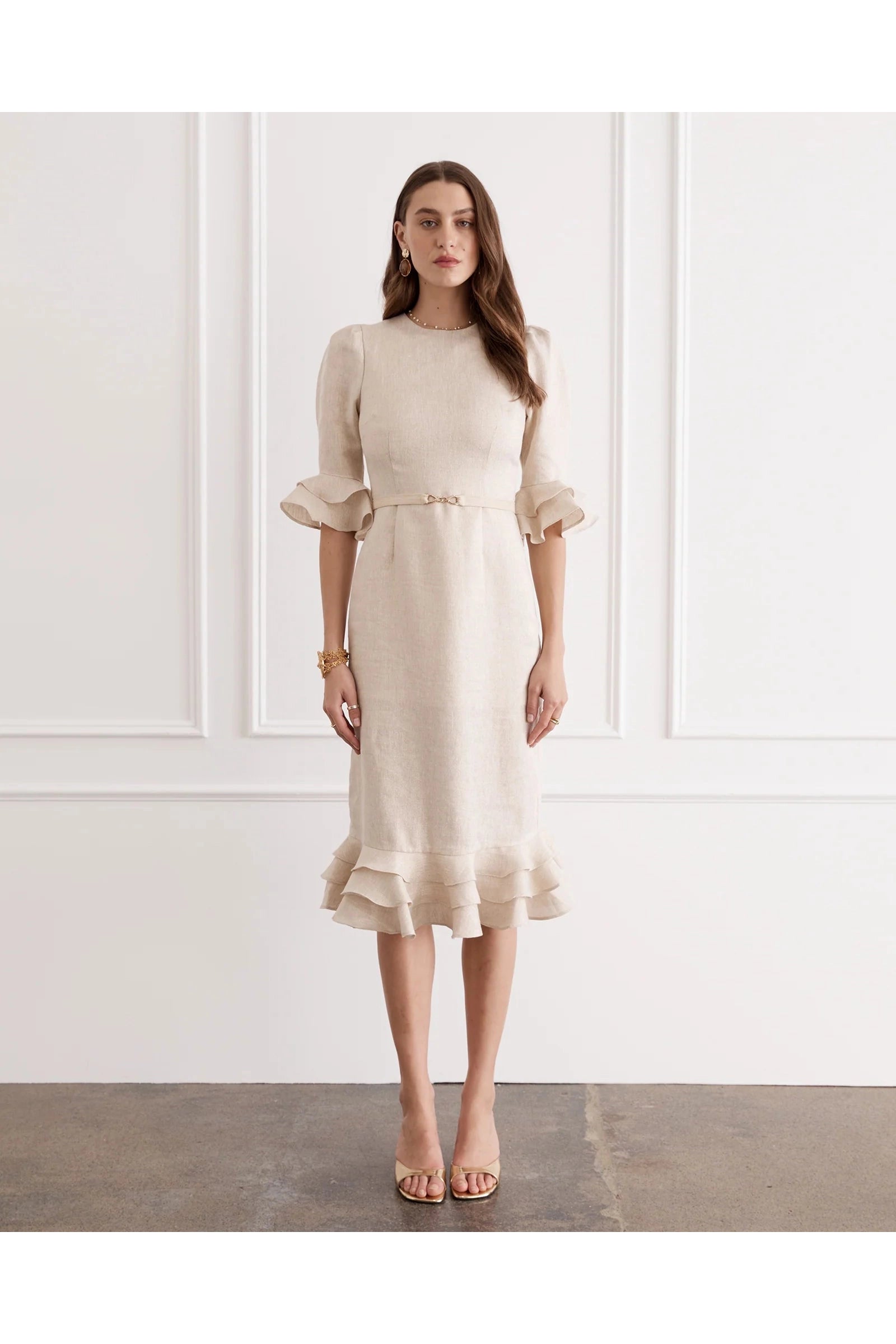 Illuminee Bec Midi Dress Aqua Blu