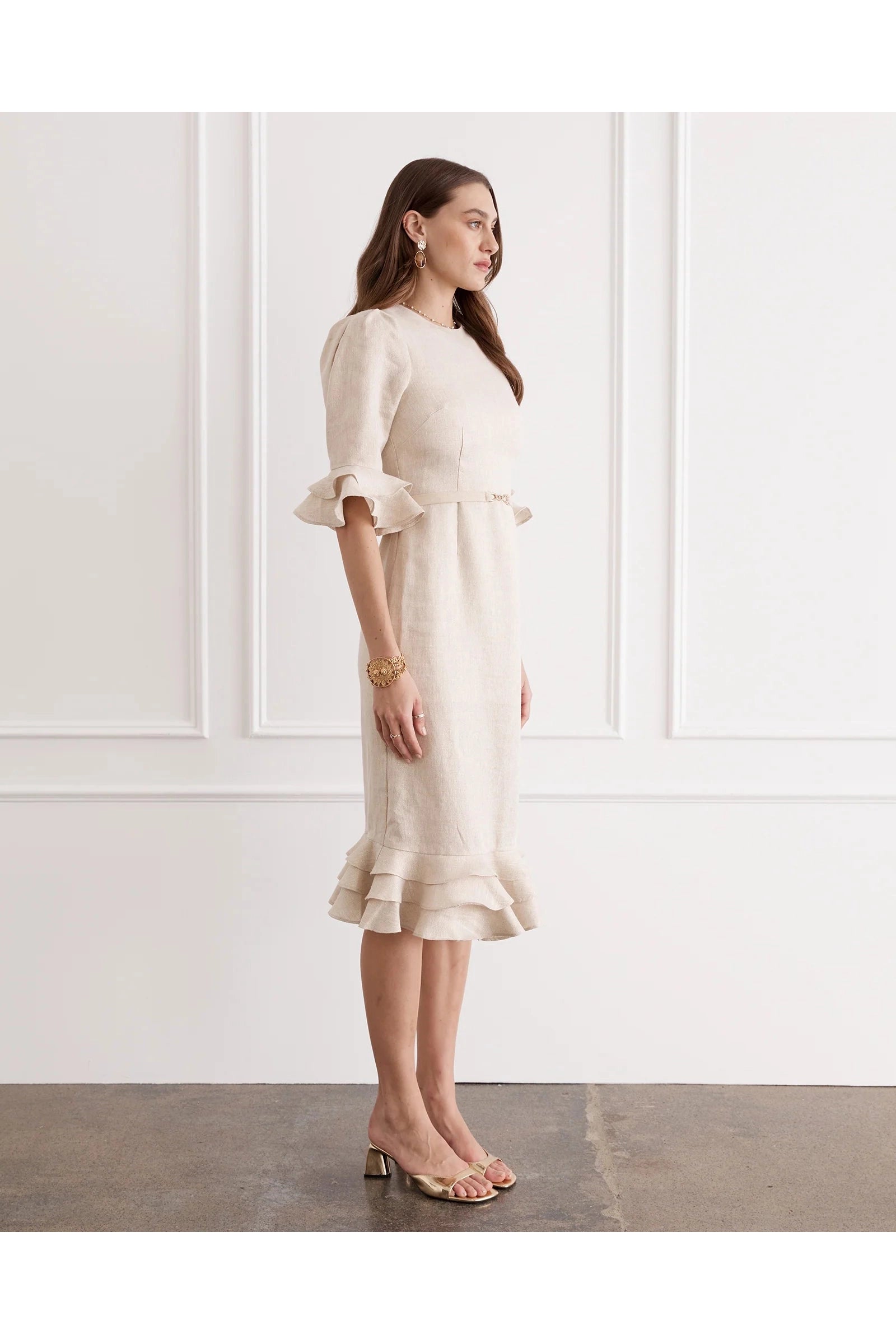 Illuminee Bec Midi Dress Aqua Blu