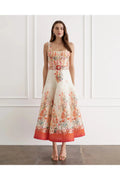 Bouquet Phoebe Midi Dress Aqua Blu