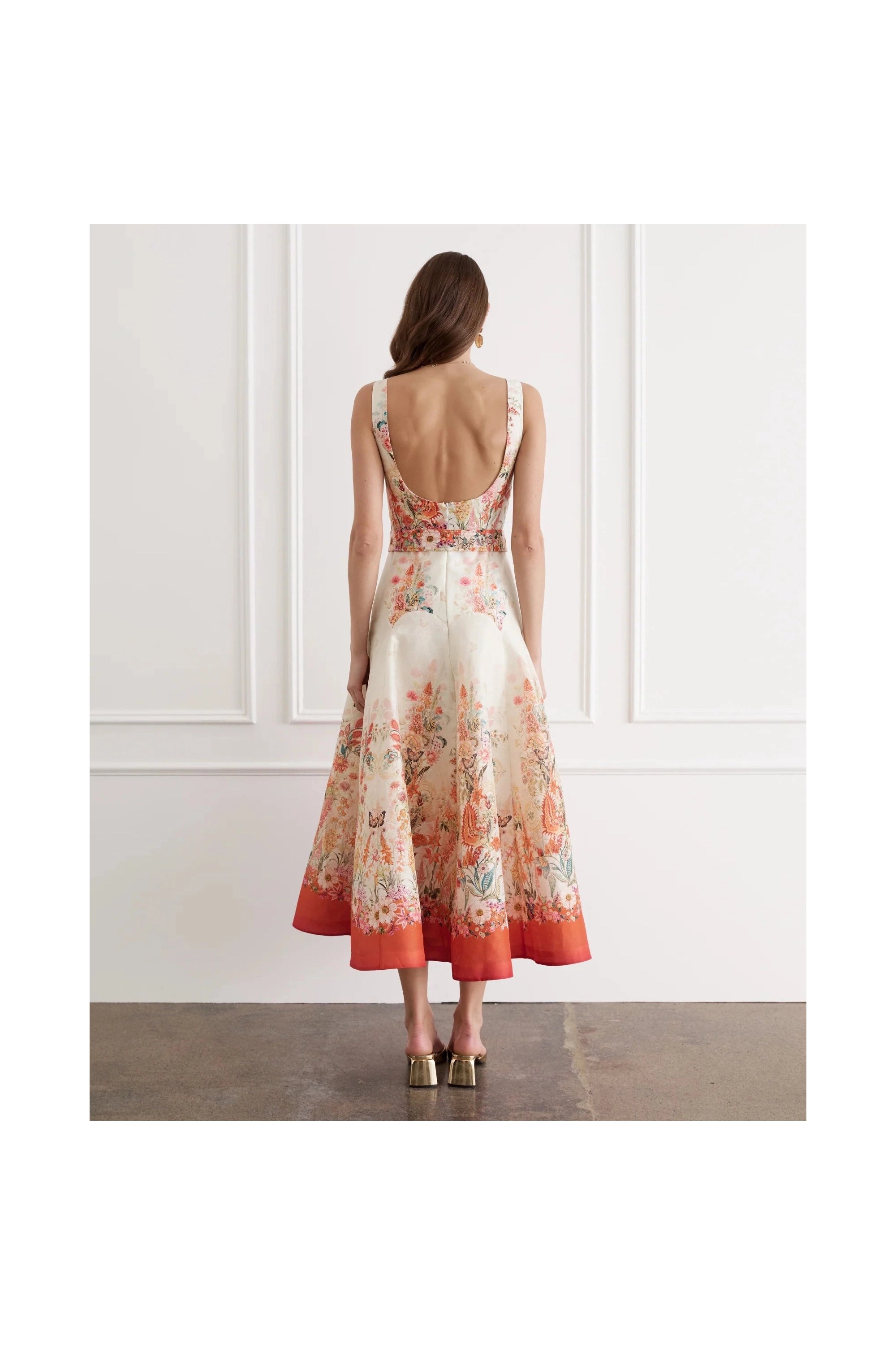 Bouquet Phoebe Midi Dress Aqua Blu