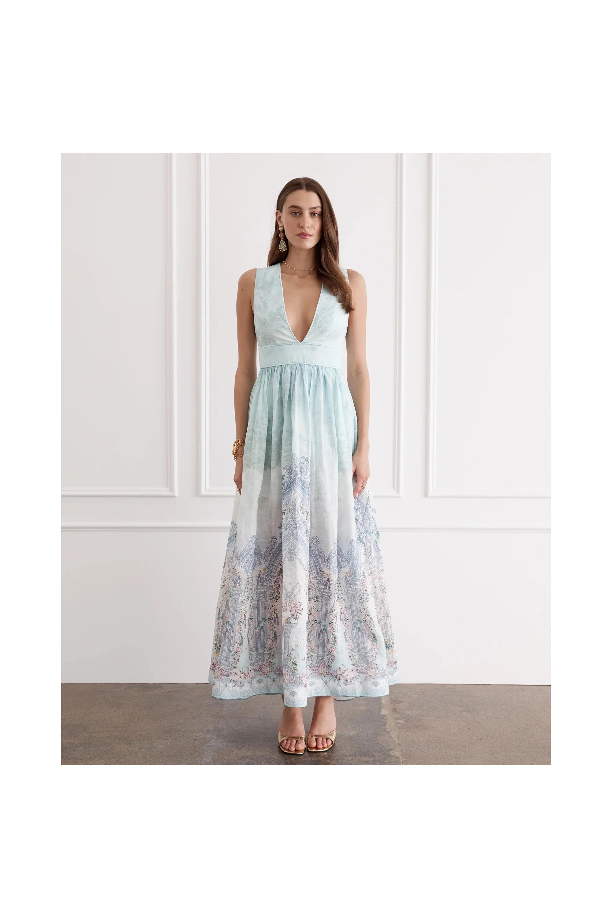 Triomphe Melody Maxi Dress Aqua Blu