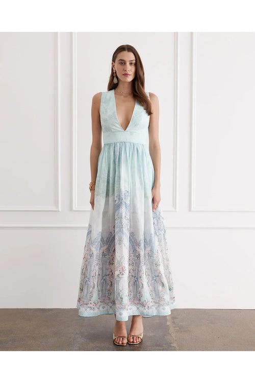 Triomphe Melody Maxi Dress Aqua Blu