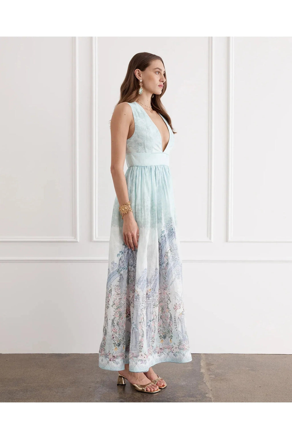 Triomphe Melody Maxi Dress Aqua Blu