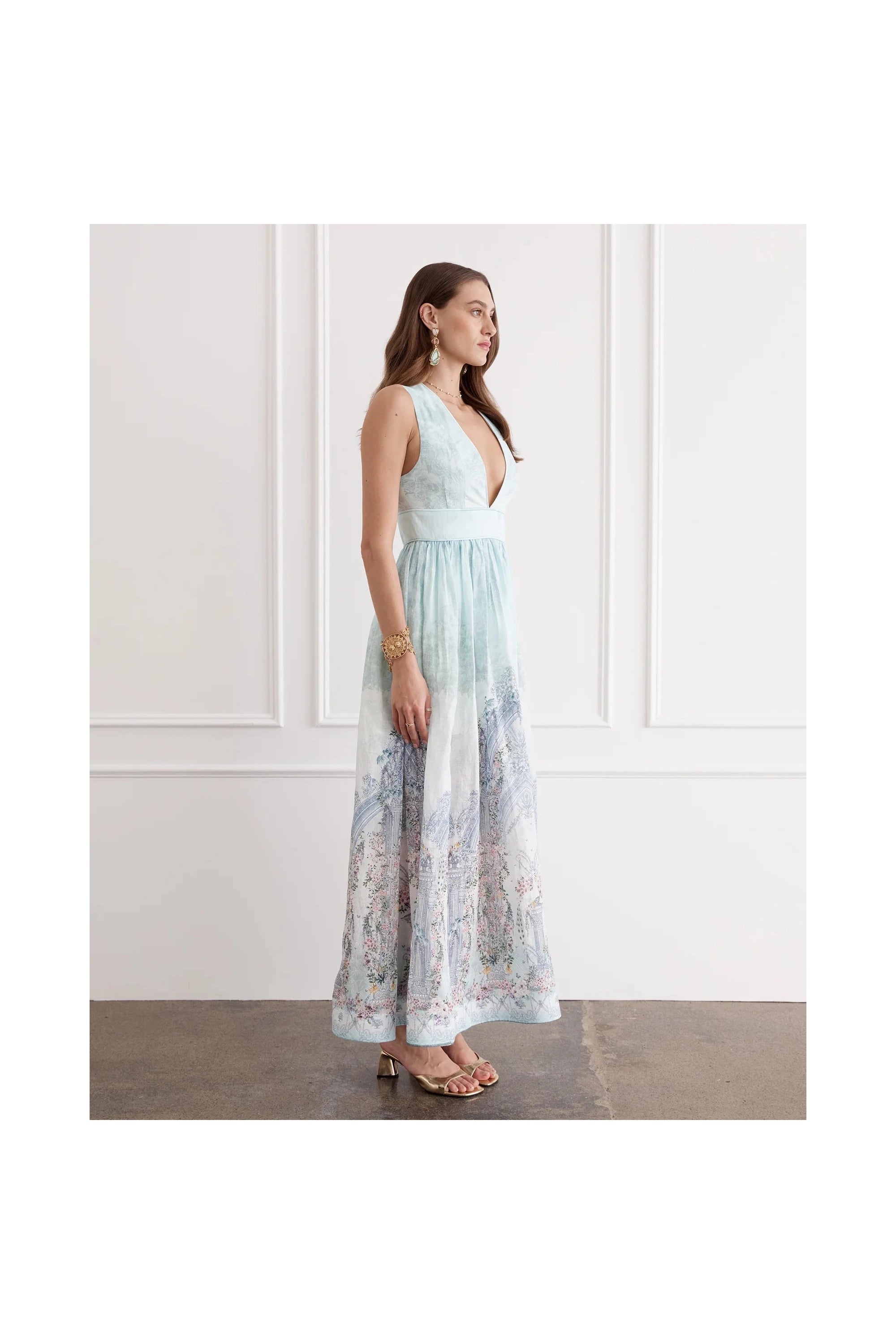 Triomphe Melody Maxi Dress Aqua Blu